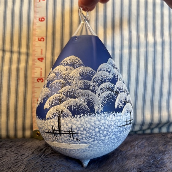 4 Hand Blown & Painted Large Glass Christmas Ornaments - Picture 7 of 16